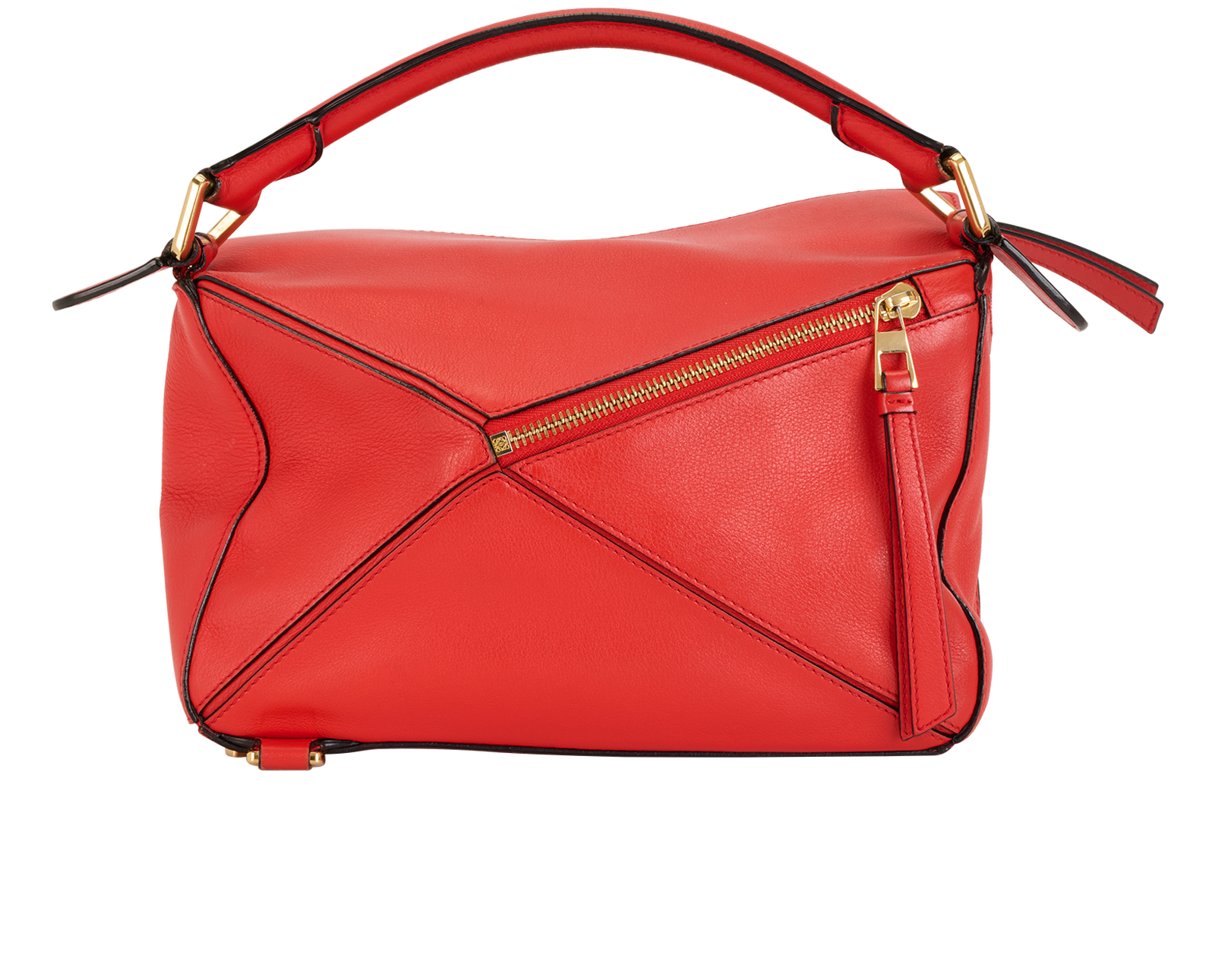 Medium Puzzle Bag, &pound;1,100, Handbags, Red, Leather, Back view